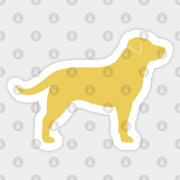 Yellow Labrador Retriever Silhouette Sticker by Coffee Squirrel